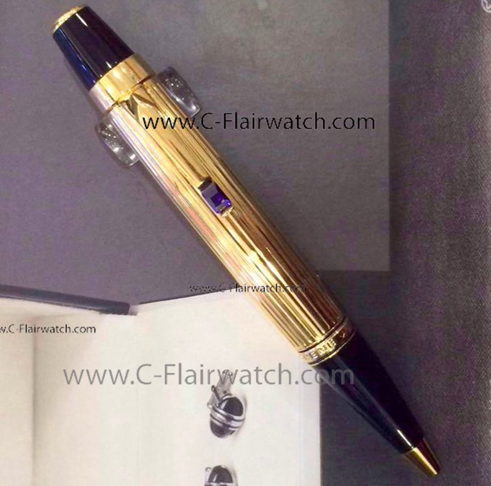 Imitation Mont blanc Boheme Gold Stripped Ballpoint Pen